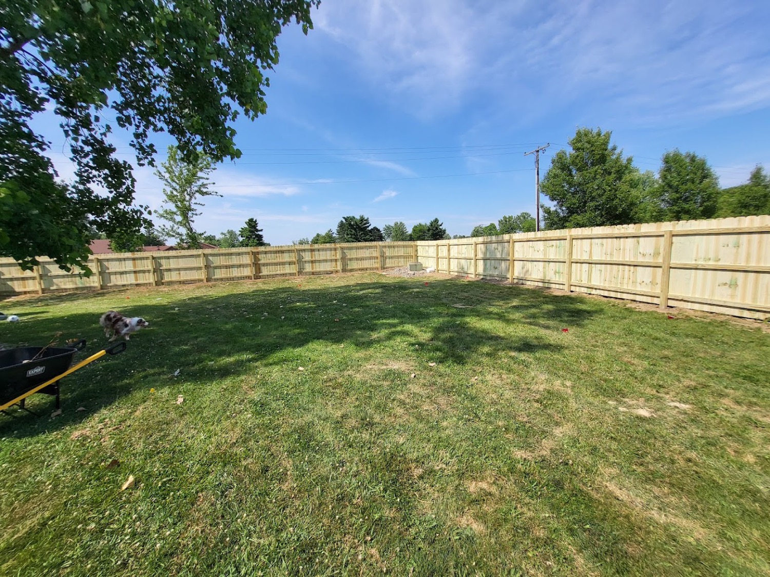 A white picket fence installed at a Fort Wayne home